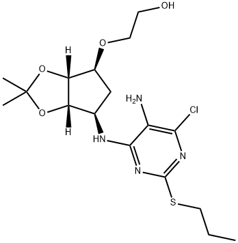 2-(((3aR,4S,6R,6aS)-6-((5-amino-6-chloro-2-(propylthio)pyrimidin-4-yl)amino)-2,2-dimethyltetrahydro-3aH-সাইক্লোপেন্টা[ d][1,3]dioxol-4-yl)oxy) ইথানল
