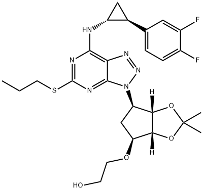 2-[[(3aR,4S,6R,6aS)-6-[7-[[(1R,2S)-2-(3,4-ডিফ্লুরোফেনাইল)সাইক্লোপ্রোপাইল]এমিনো]-5-(প্রোপাইলথিও)-3এইচ