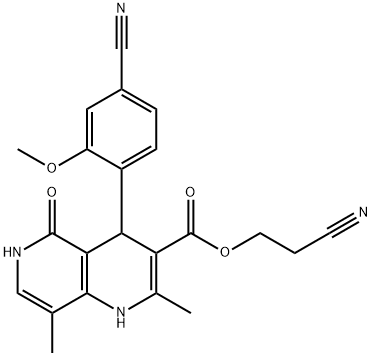 2-সায়ানোইথাইল 4-(4-সায়ানো-2-মেথোক্সিফেনাইল)-2,8-ডাইমিথাইল-5-অক্সো-1,4,5,6-টেট্রাহাইড্রো-1,6-ন্যাপথাইরিডিন-3-কারবক্সিলেট