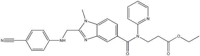 3-[[[2-[[(4-সায়ানোফেনাইল)অ্যামিনো]মিথাইল]-1-মিথাইল-1এইচ-বেনজিমিডাজল-5-ইএল]কার্বনিল]পাইরিডিন-2-ইলামিনো]প্রোপিয়নিক অ্যাসিড ইথাইল এস্টার