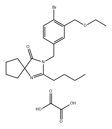 3-(4-ব্রোমো-3-(ethoxymethyl)বেনজাইল)-2-butyl-1,3-diazaspiro[4.4]non-1-en-4-one,ethanedioate (1:2)