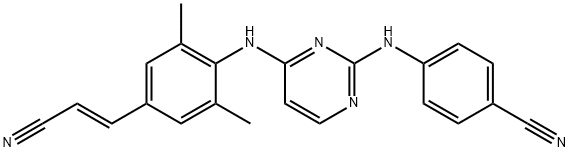 4-[[4-[[4-[(E)-2-সায়ানোইথেনাইল]-2,6-ডাইমিথাইল-ফিনাইল]অ্যামিনো]পাইরিমিডিন-2-ইএল]অ্যামিনো]বেনজোনিট্রিল