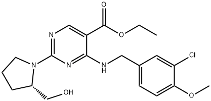 5-PyriMidinecarboxylic acid,4-[[(3-chloro-4-Methoxyphenyl)Methyl]aMino]-2-[(2S)-2-(hydroxyMethyl)-1-pyrrolidinyl]-, ইথাইল এস্টার