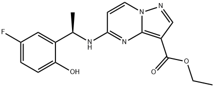 ইথাইল (R)-5-(1-(5-ফ্লুরো-2-হাইড্রোক্সিফেনাইল)ইথাইল)অ্যামিনো)পাইরাজোলো[1,5-a]পাইরিমিডিন-3-কারবক্সিলেট