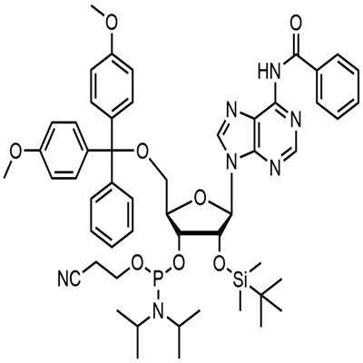 N-Benzoyl-5'-O-(4,4-Dimethoxytrityl)-2'-O-[(tert-butyl)dimethylsilyl]অ্যাডিনোসিন-3'-(2-সায়ানোইথিল-এন,এন-ডাইসোপ্রোপাইল)ফসফোরামিডাইট