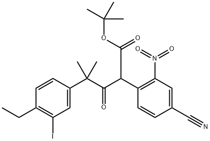tert-butyl 2-(4-cyano-2-nitrophenyl)-4-(4-ethyl-3-iodophenyl)-4-মিথাইল-3-oxopentanoate